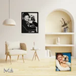 Human with Pets Photo Metal Art